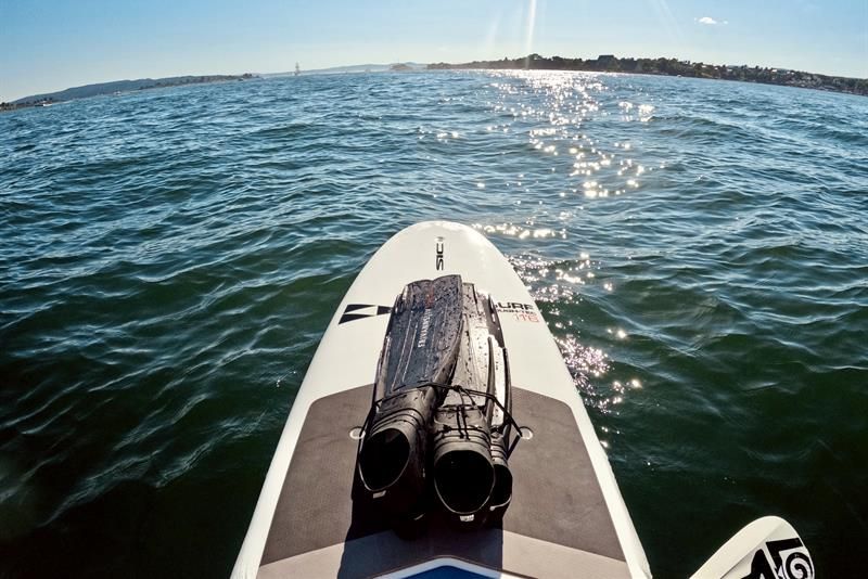 SUP paddleboard on the fjord