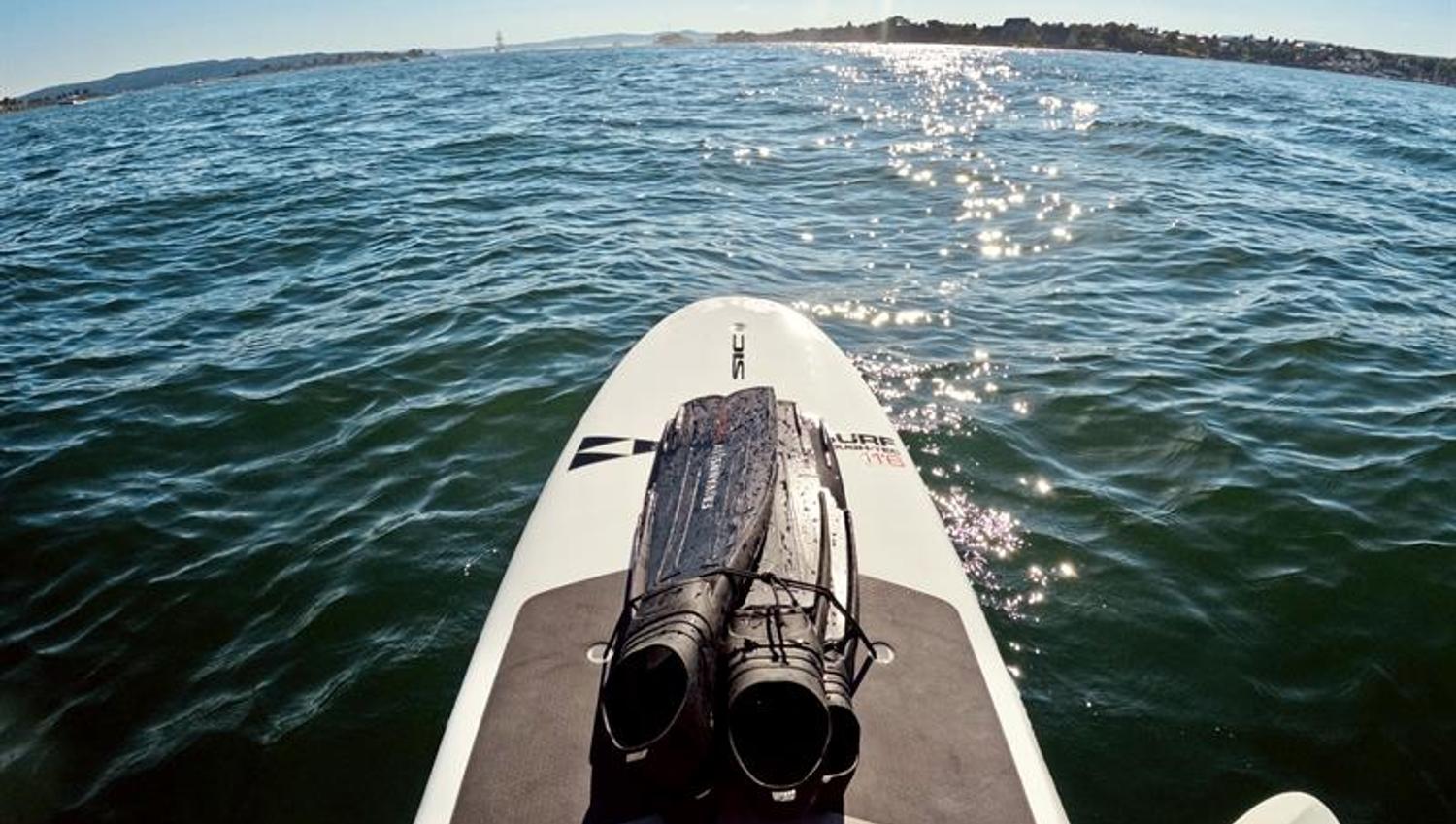 SUP paddleboard on the fjord