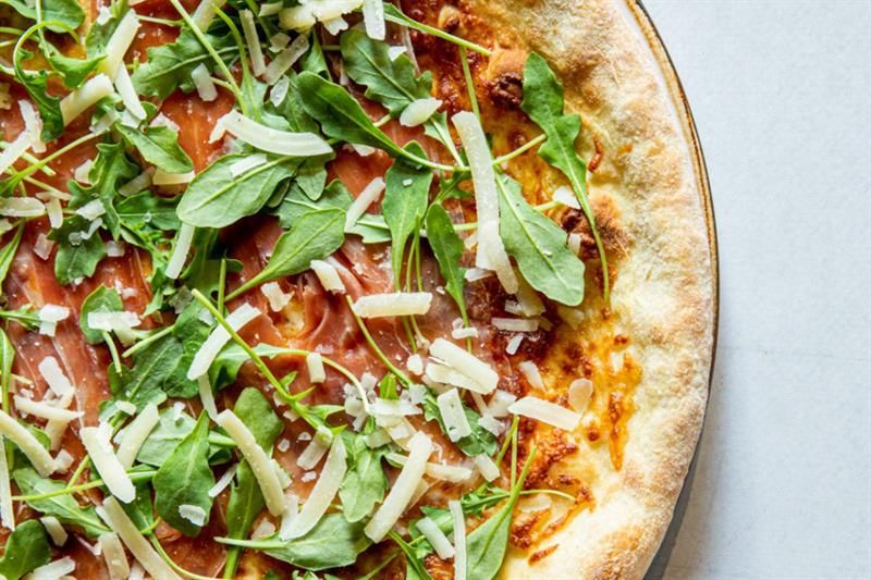 Detail of pizza.