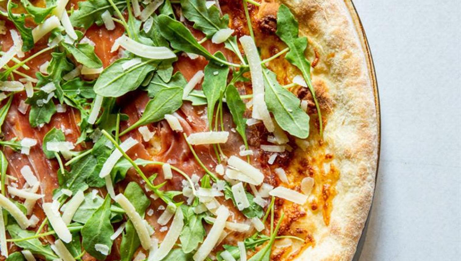 Detail of pizza.