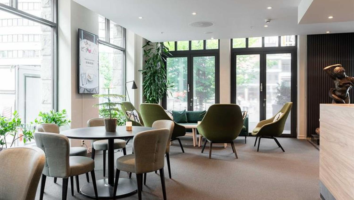 Lobby with seating sections