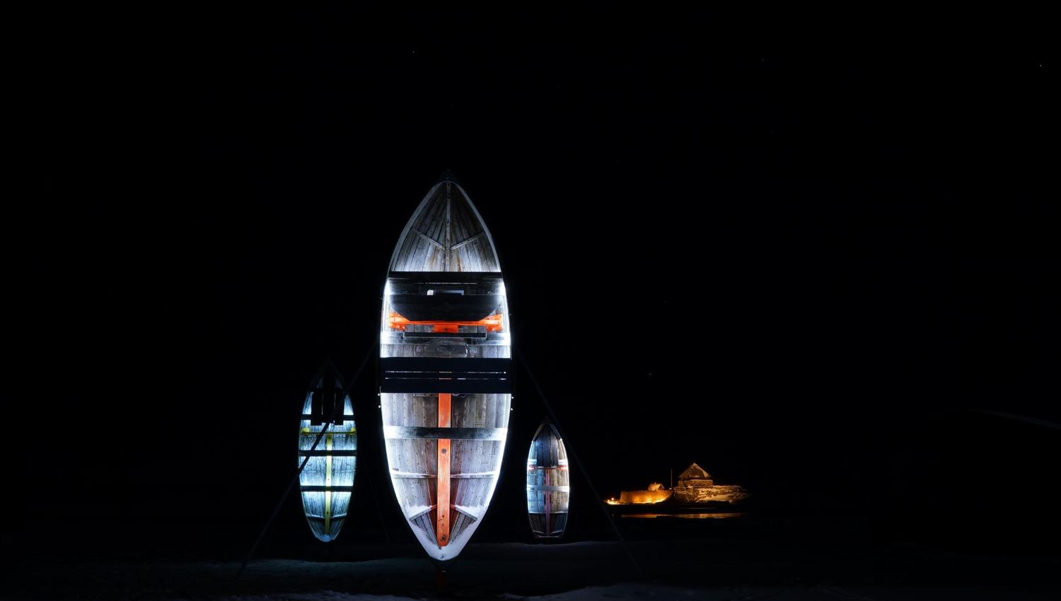 The peace ships in the evening
