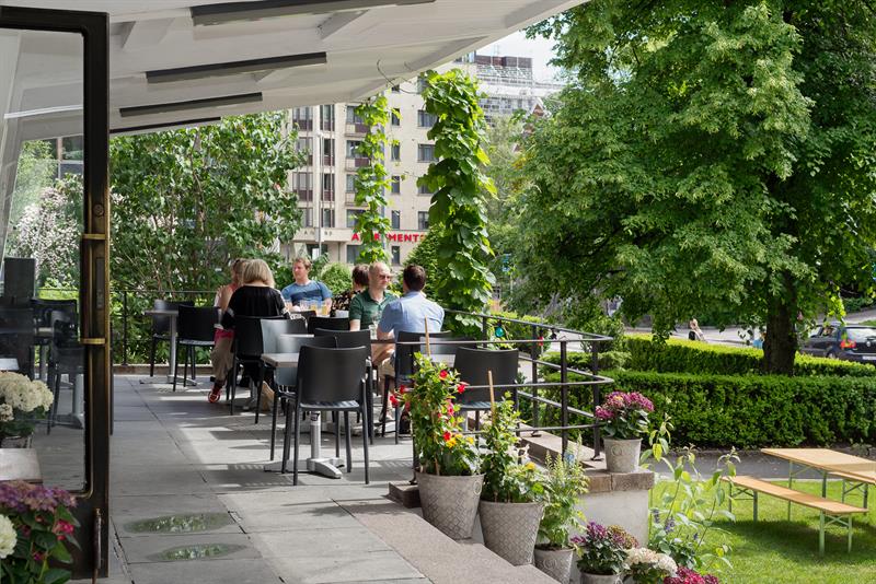 Outdoor seating on the terrace