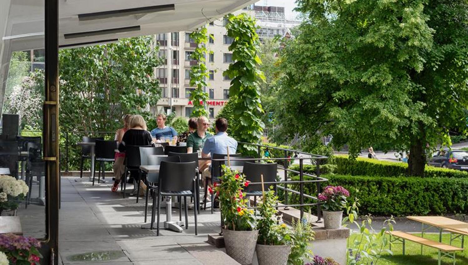 Outdoor seating on the terrace