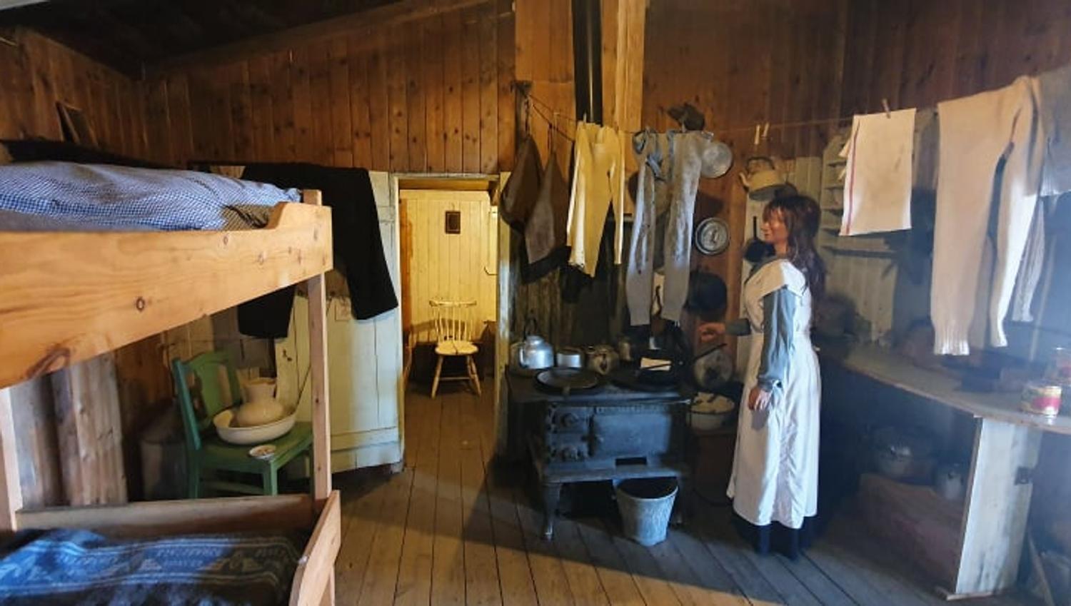 They have recreated the living conditions of both the workers, engineers, and cooks in the barracks