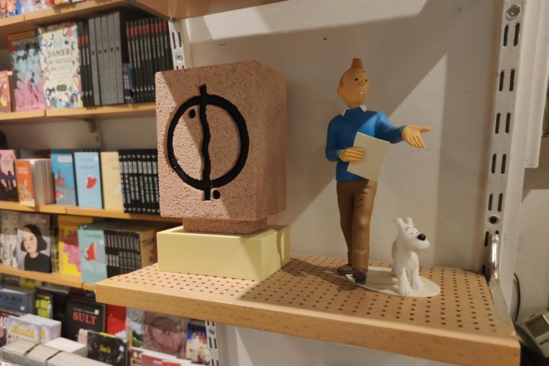 Detalj av Tintin-figur.