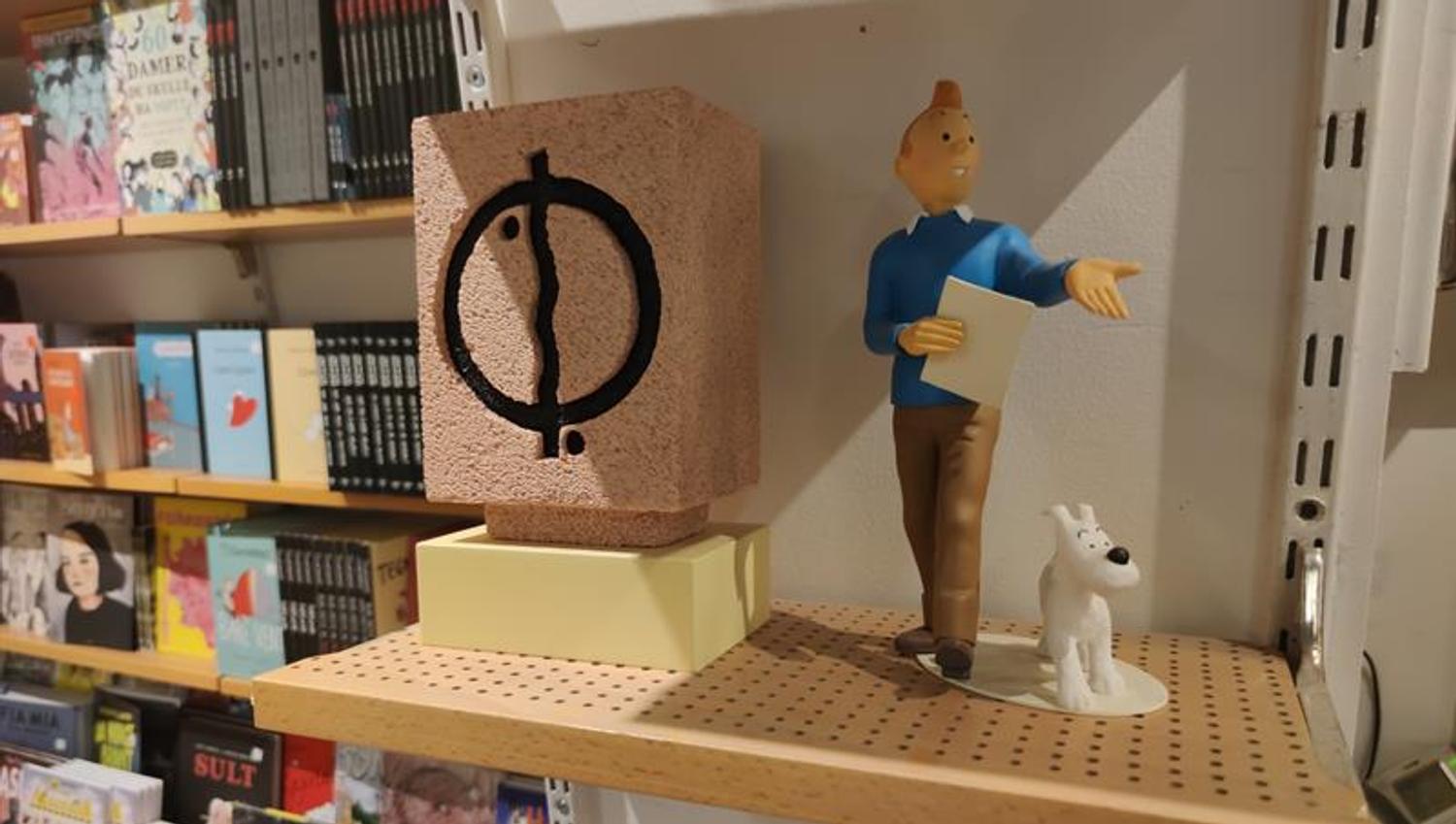 Detalj av Tintin-figur.