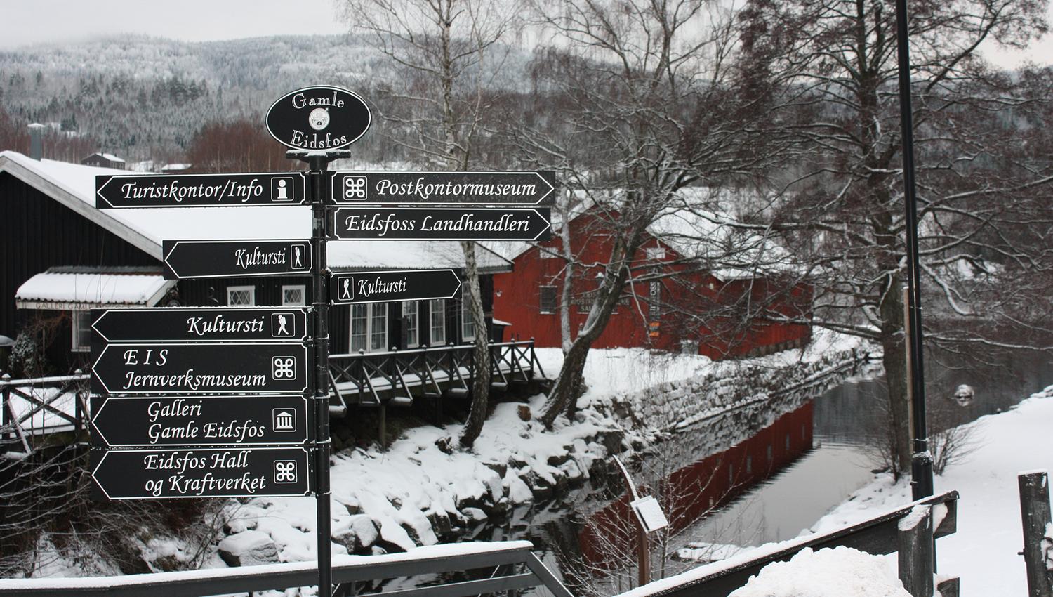 Skilt i snømotiv