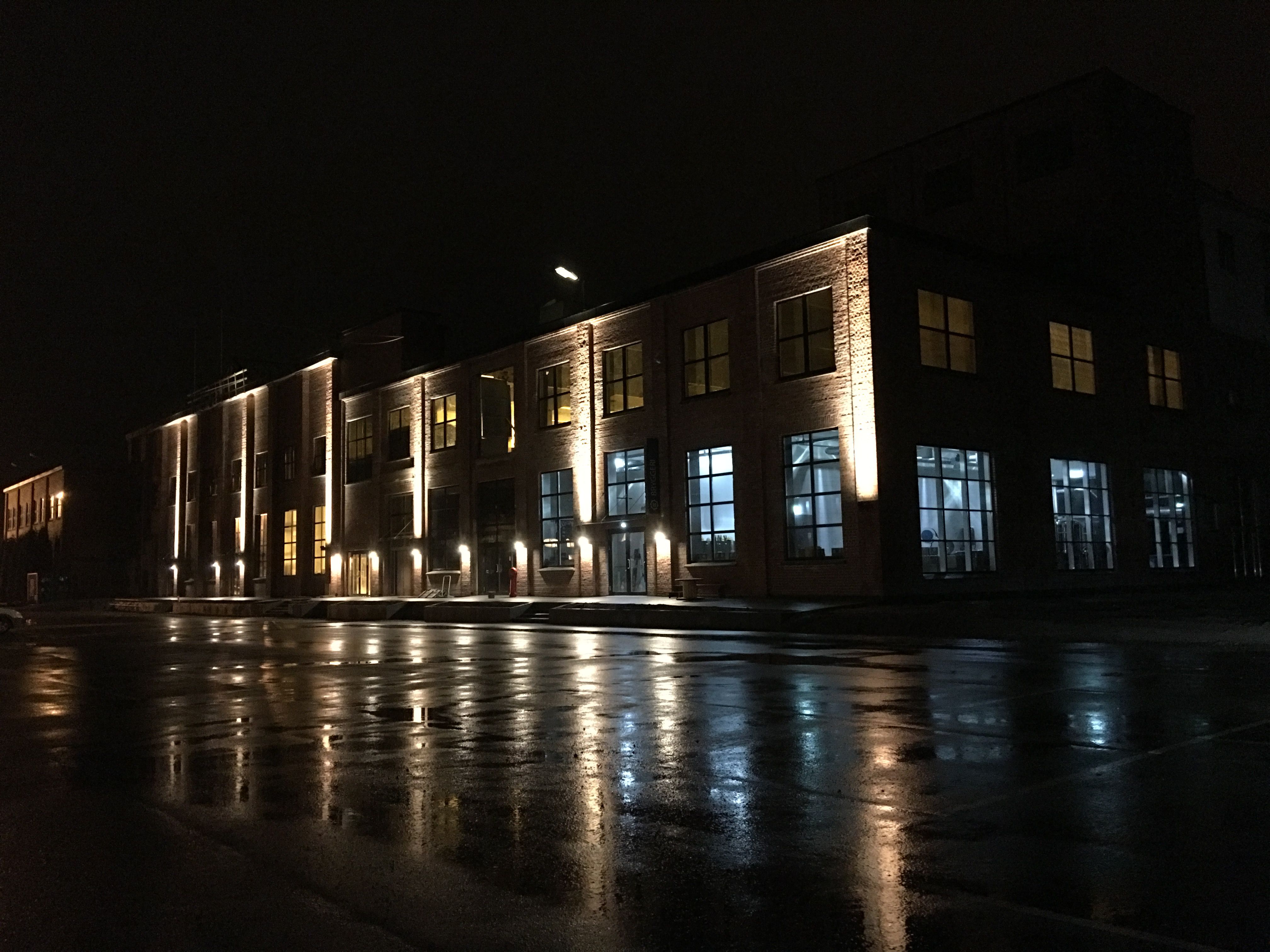 Fasaden på Hunsfos Bryggeri