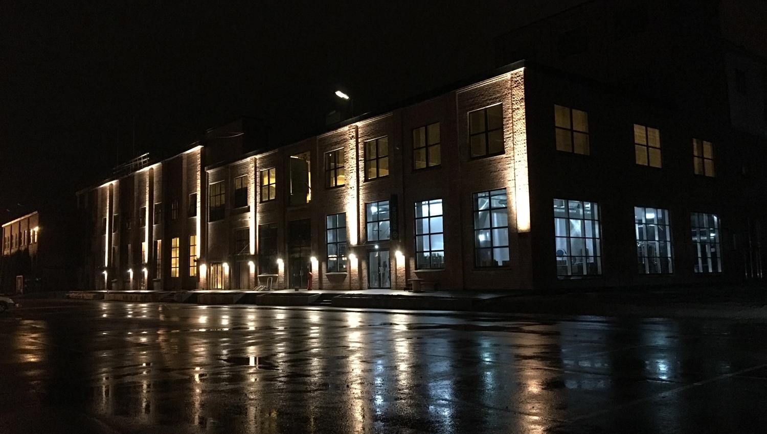 Fasaden på Hunsfos Bryggeri