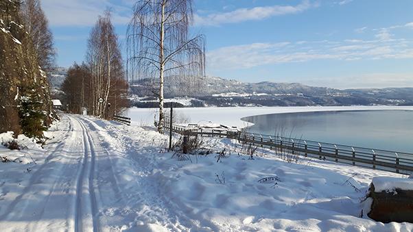 Cross-country skiing on old railway tracks