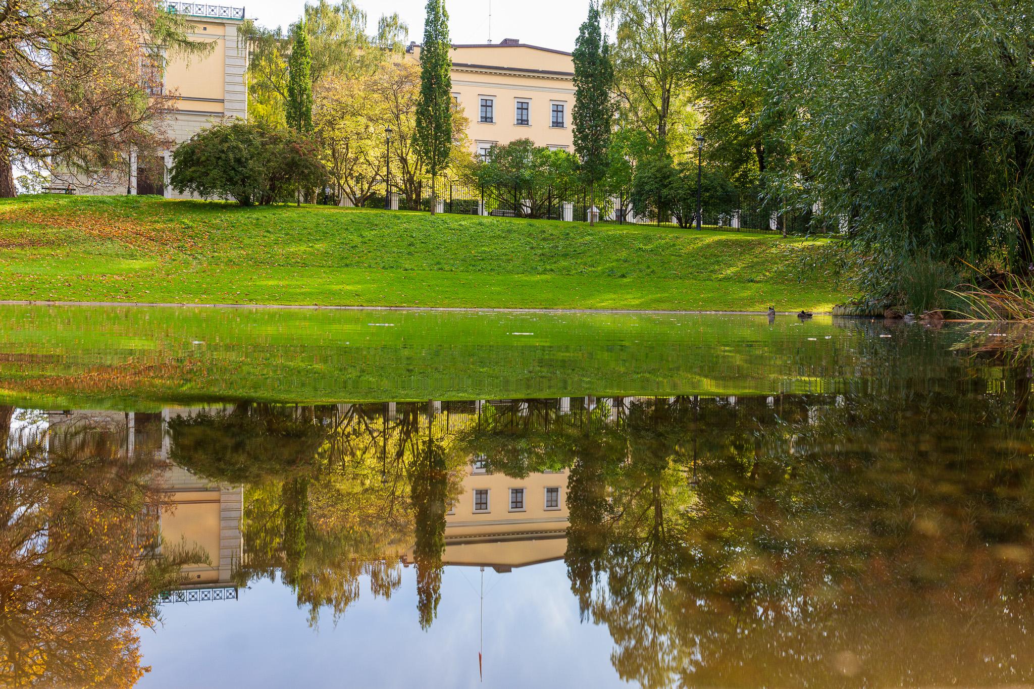 Pond in the Palace Park with the Palace in the background