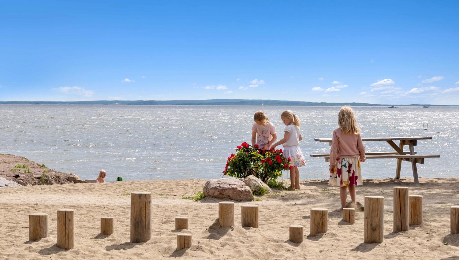 Children playing on the beach