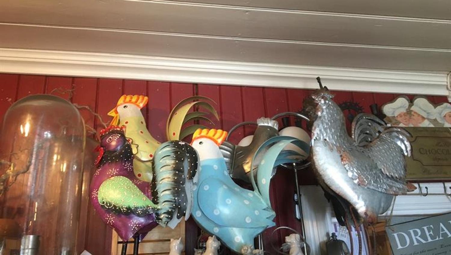 Roosters in different colours