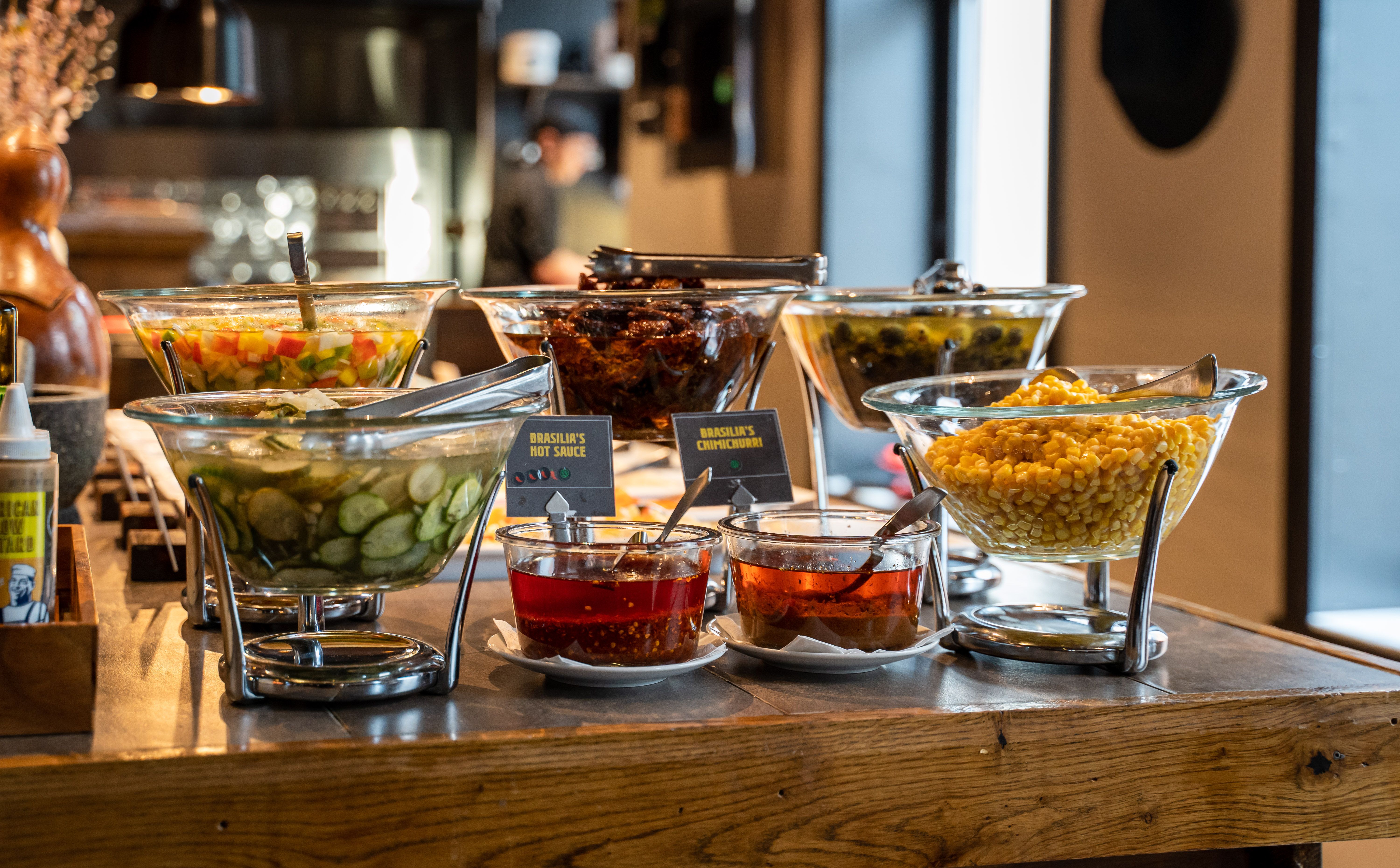 Sauces and salats at the buffet
