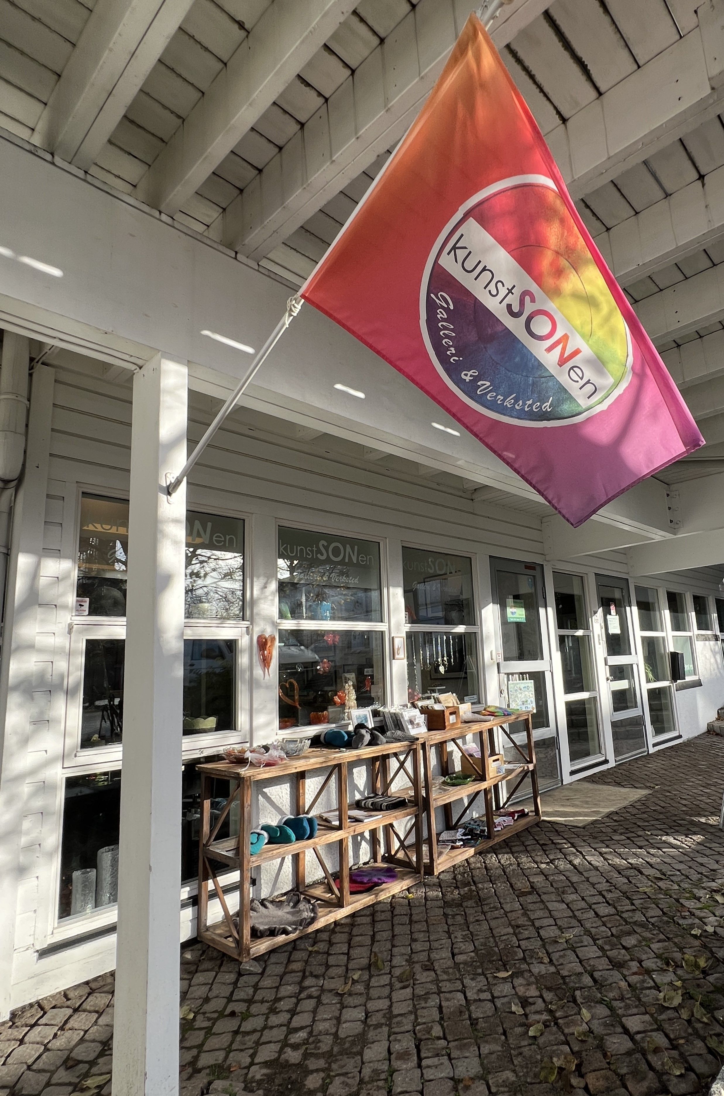 front of shop