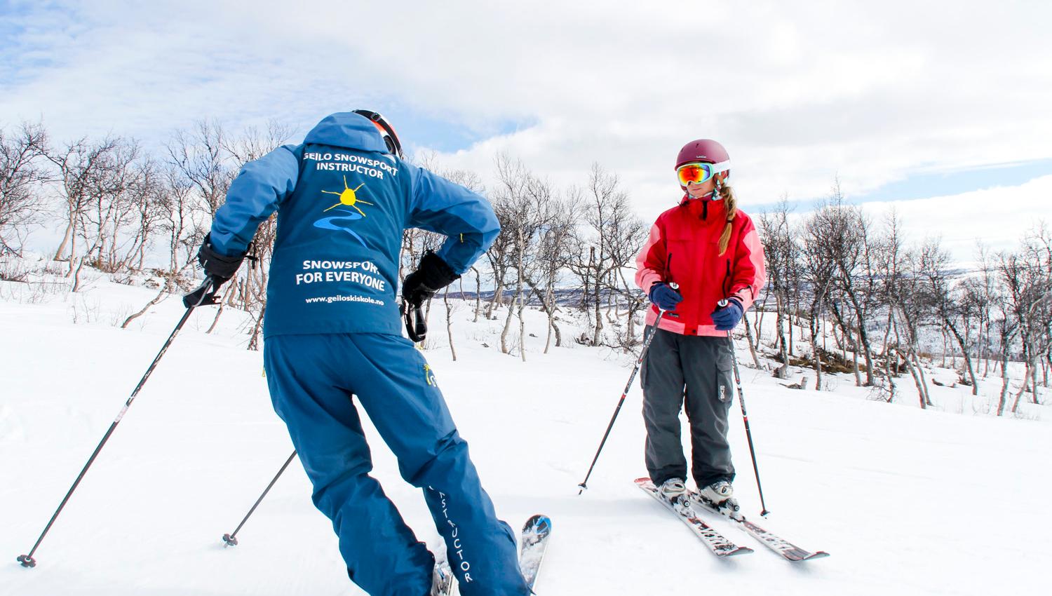 Ski instruksjon med Geilo Skiskole på Slaatta Skisenter