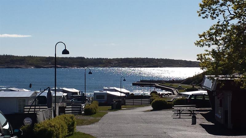 Walk-way by the campsite, view of the sea