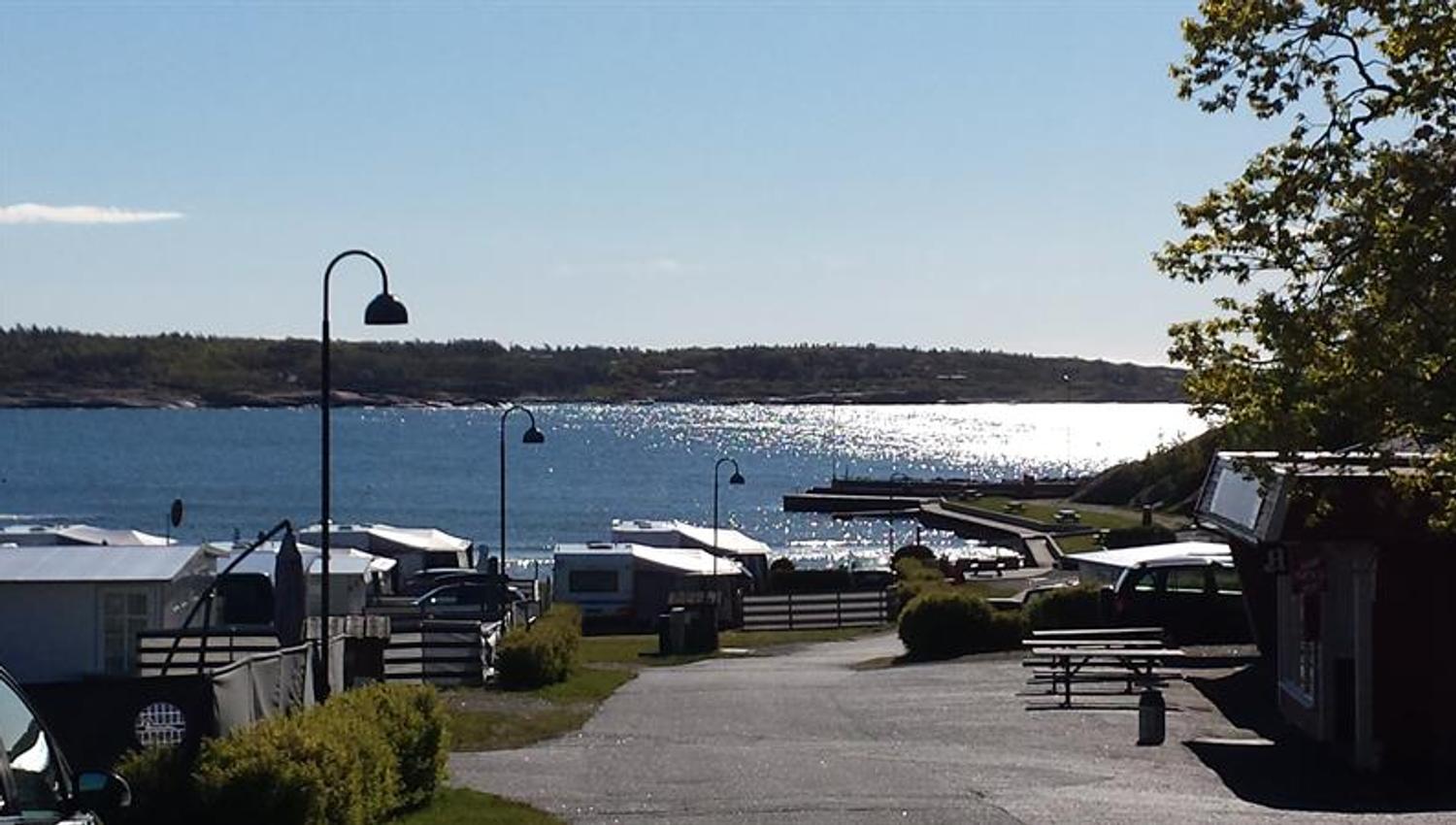 Walk-way by the campsite, view of the sea