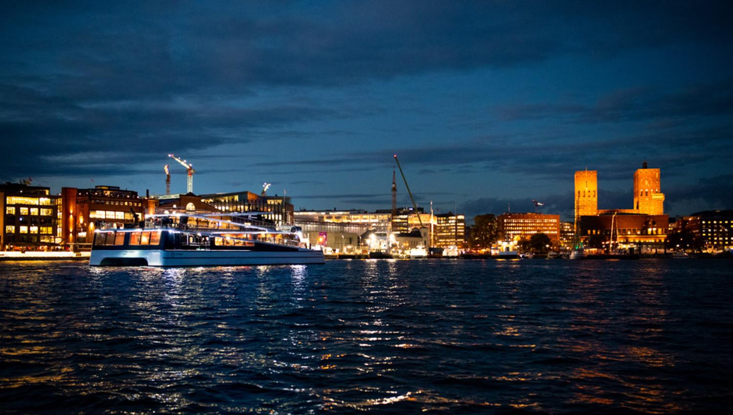 The Fjords in the Oslo fjord by night