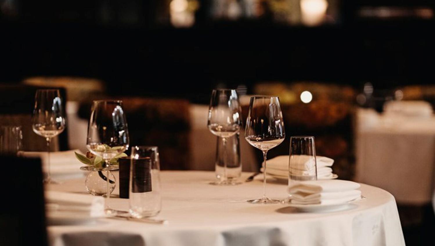Set table at Bristol Grill