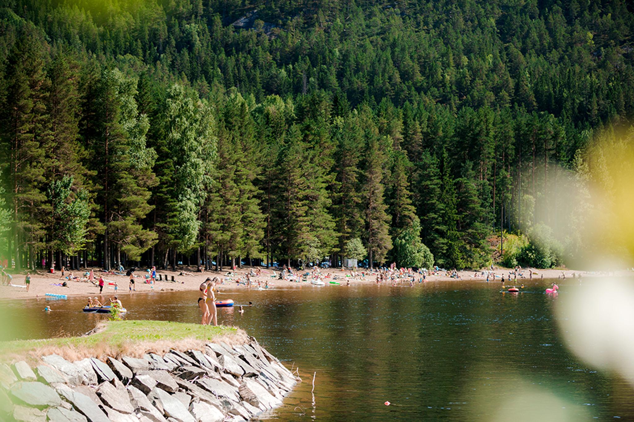 badestrand  ved Telnessanden camping og friluftssenter