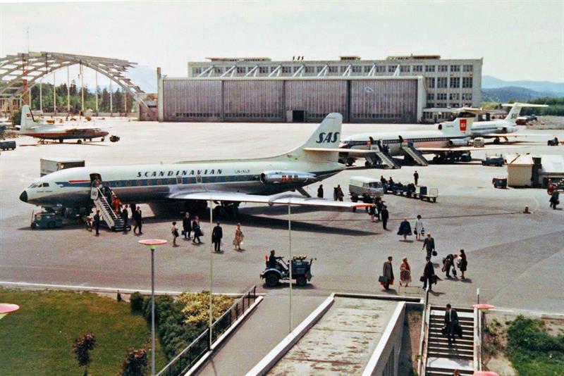 Boarding of flight at the old airport