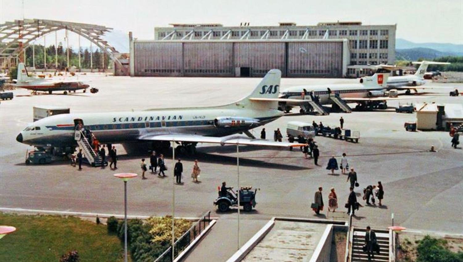 Boarding of flight at the old airport