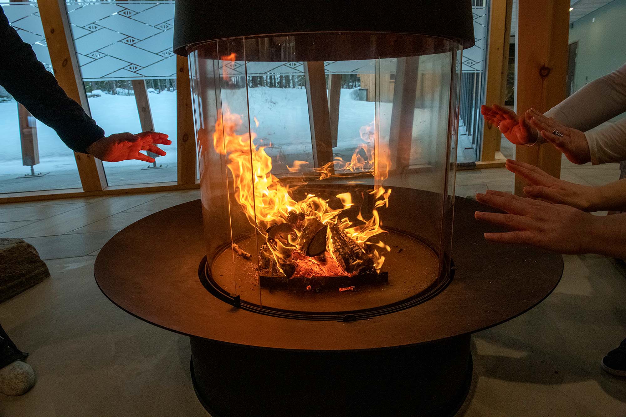 The fireplace at Saemien Sijte in Snåsa