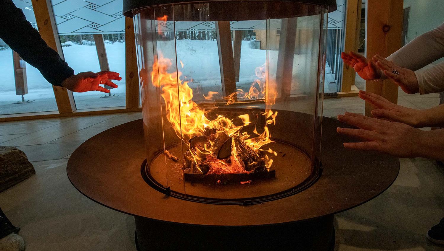 The fireplace at Saemien Sijte in Snåsa
