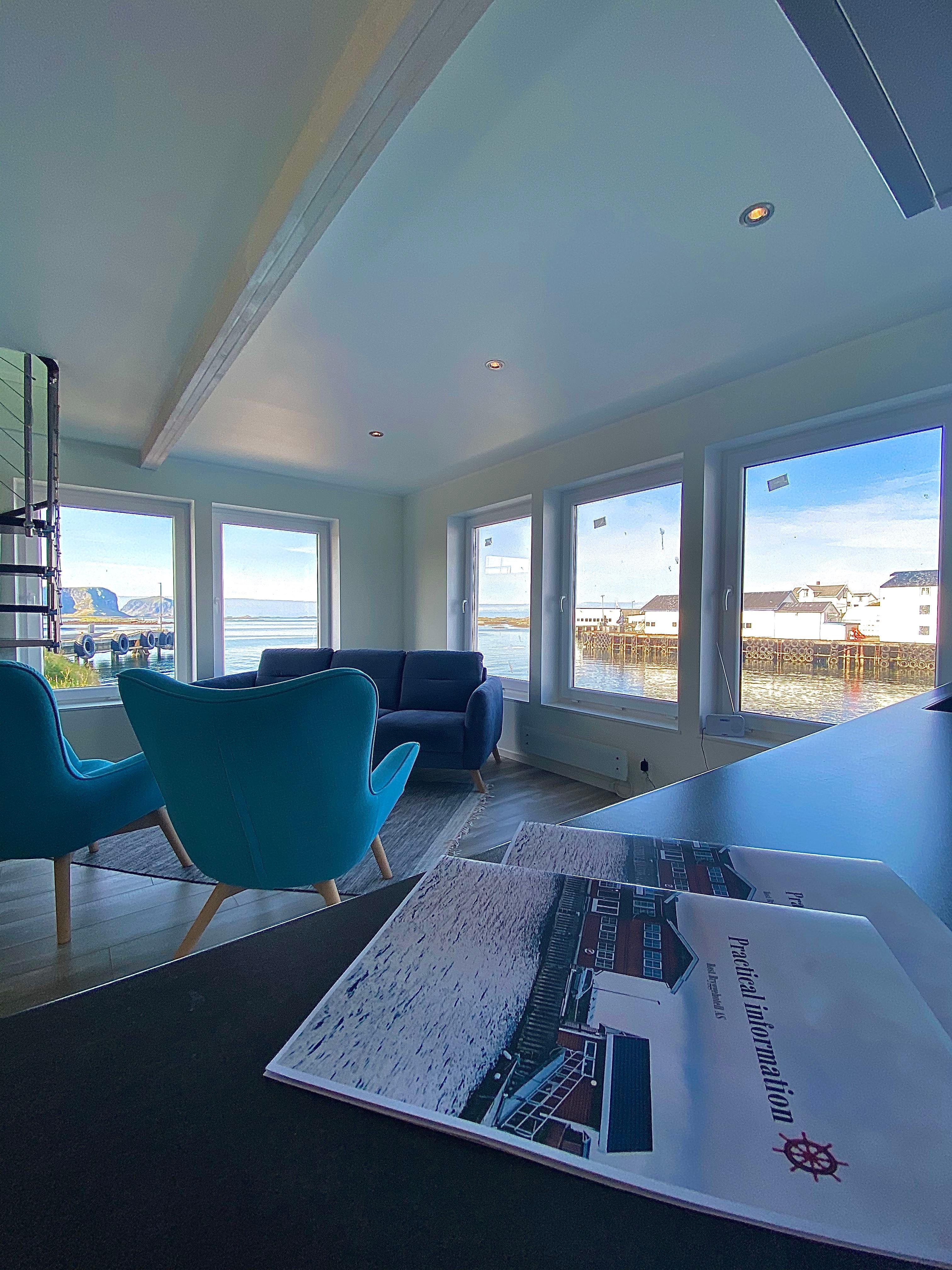 Livingroom in the apartments, with a beautiful view!