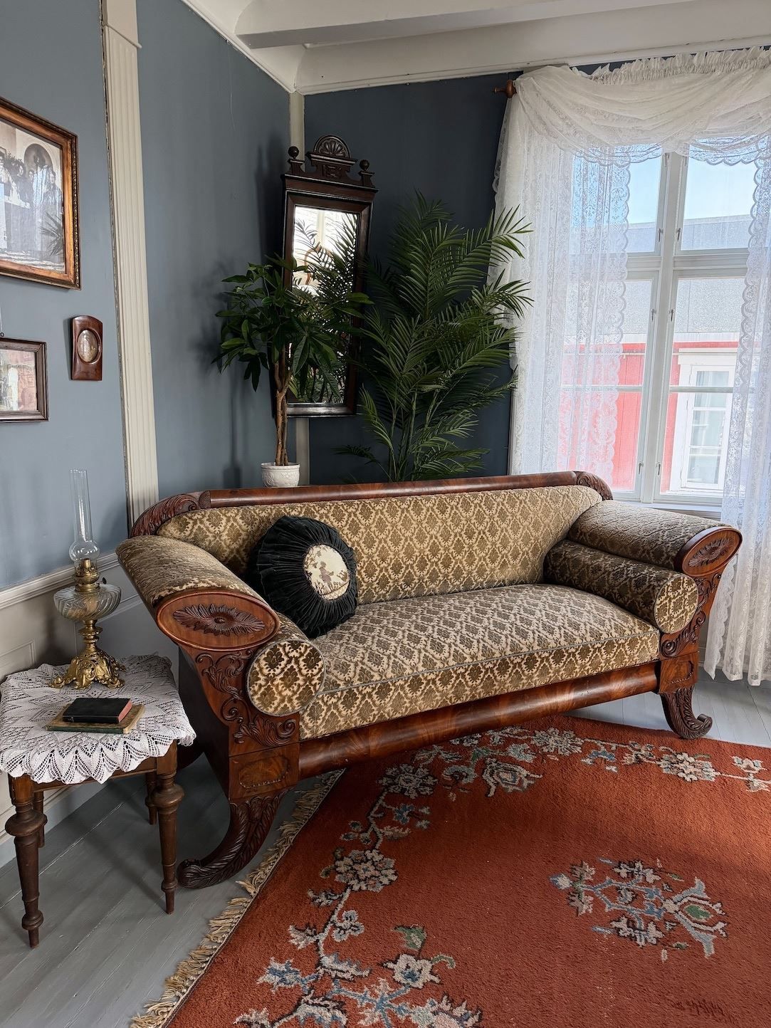 From inside the manor house