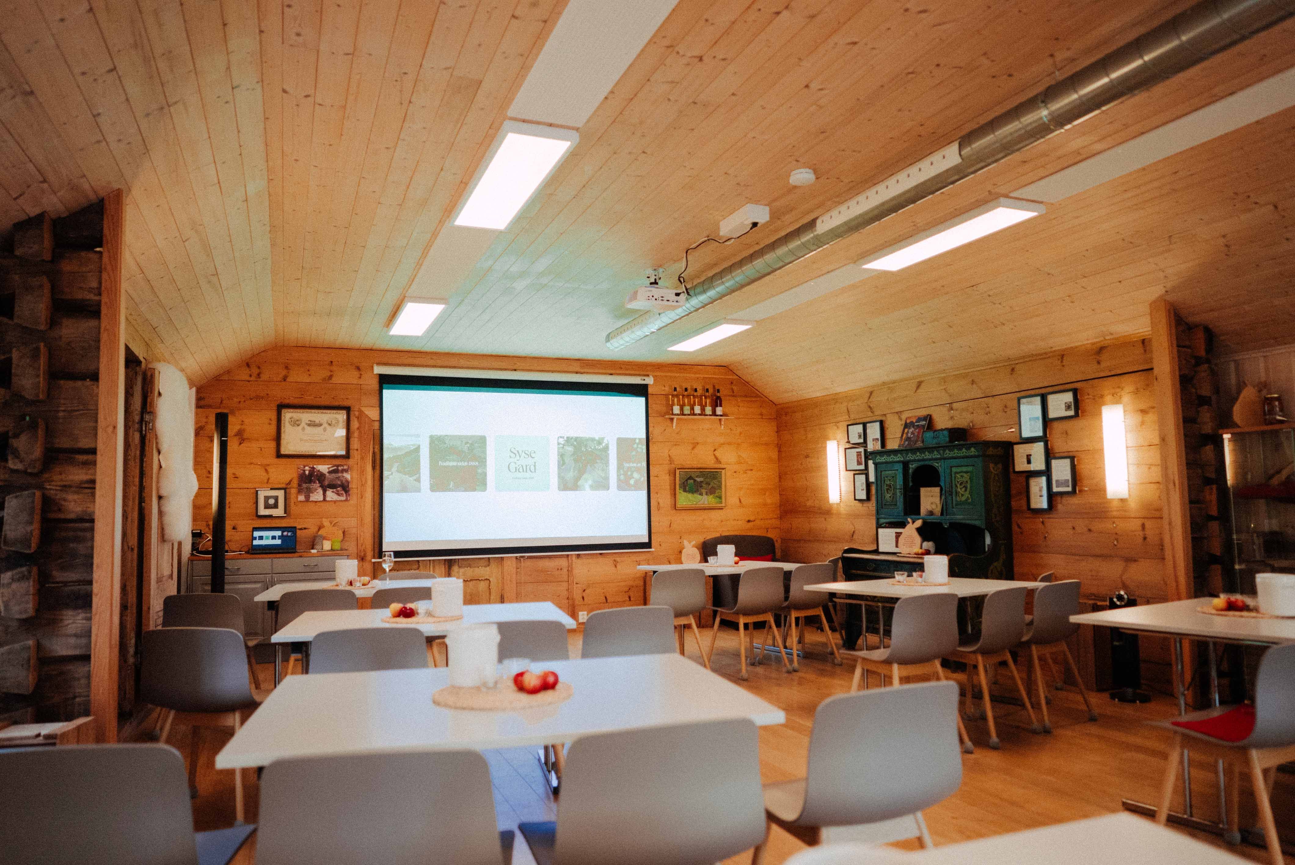 Conference room at Syse Gard, suitable for events and presentations.