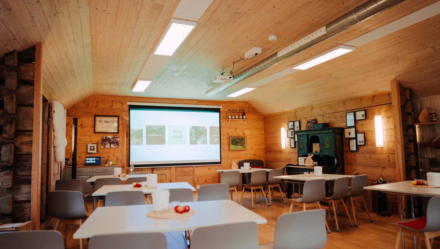 Conference room at Syse Gard, suitable for events and presentations.