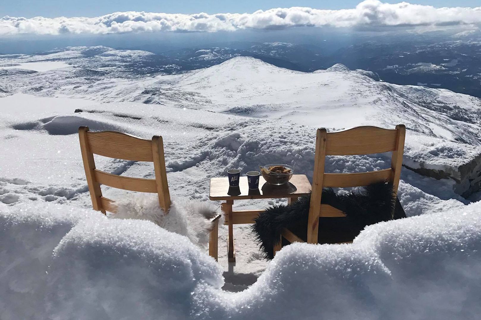 Beautiful view from Gaustatoppen Turisthytte