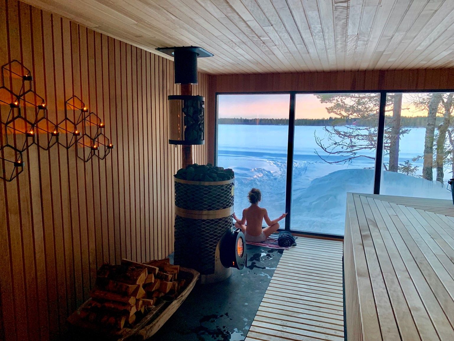 Winter experience in the sauna at Mesna