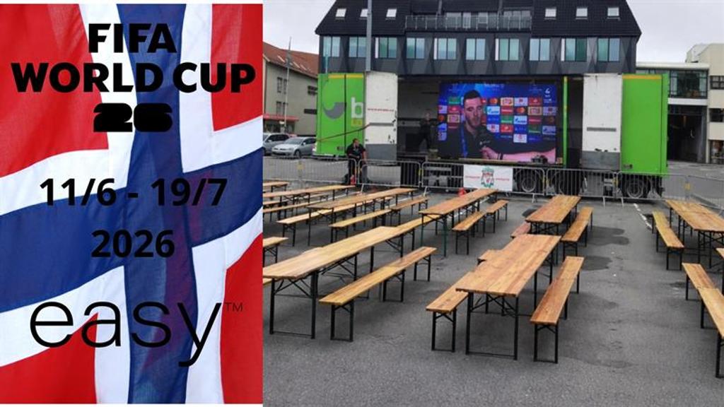 Large outdoor screen for a big football party in Egersund