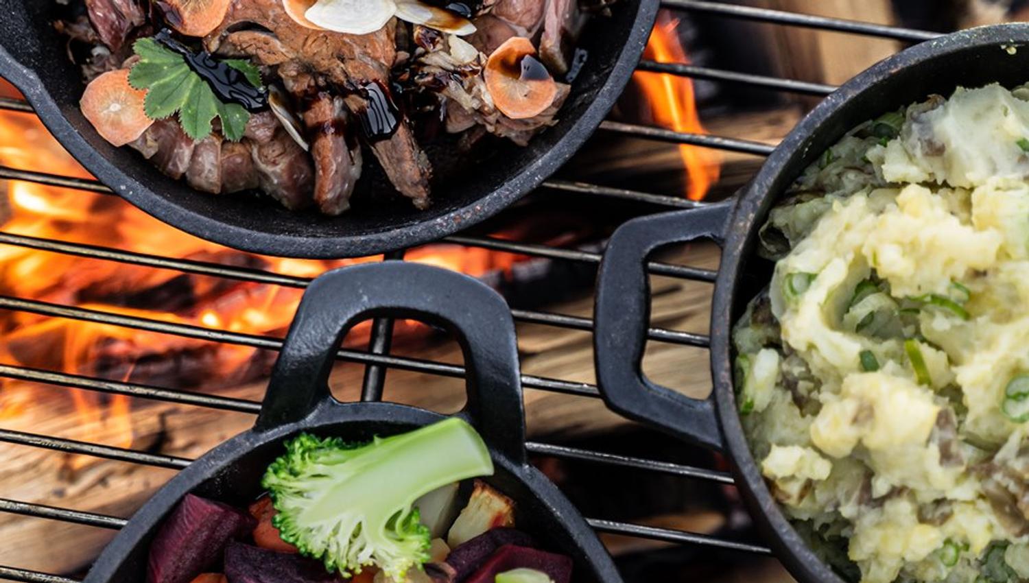 Grilled dishes served at the hotel restaurant with seasonal local ingredients.