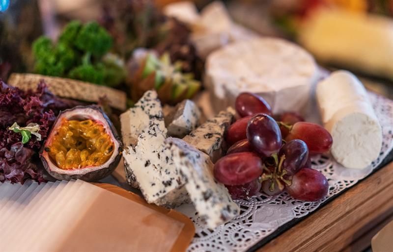 Cheese and fruits
