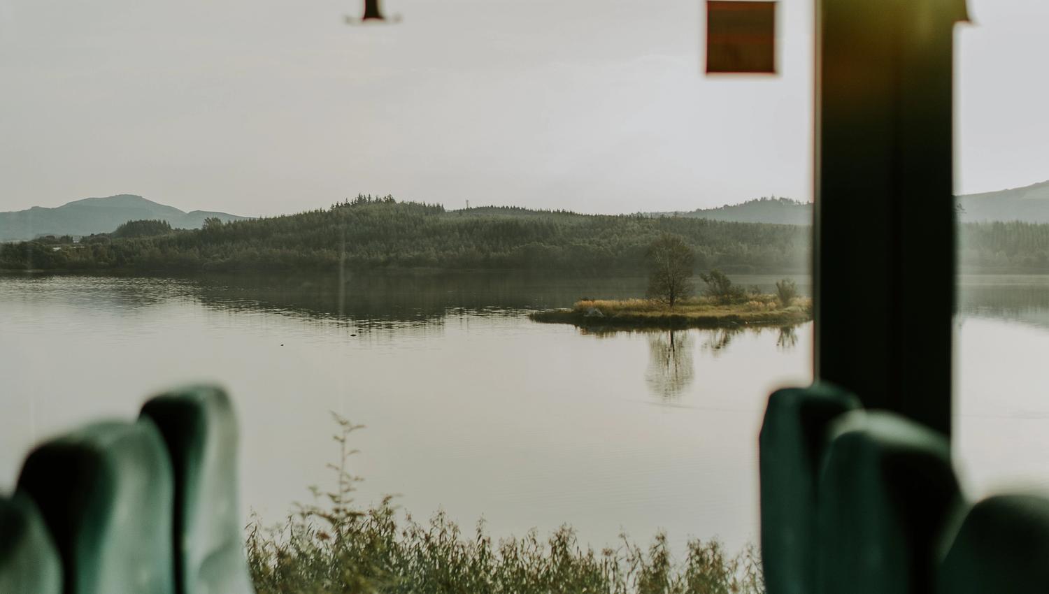 Seats with views on the local train Jærbanen