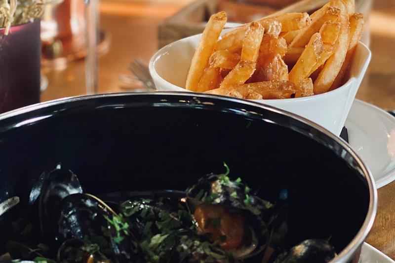 Detail of moules frites