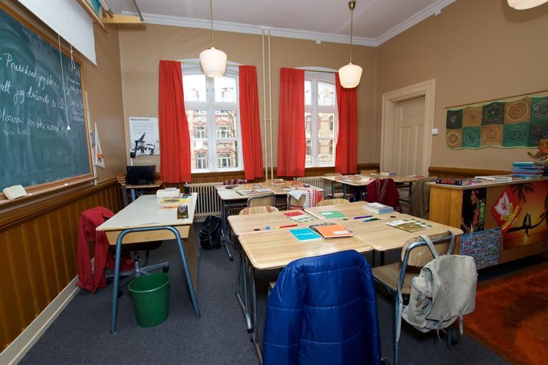 Interior of classroom.