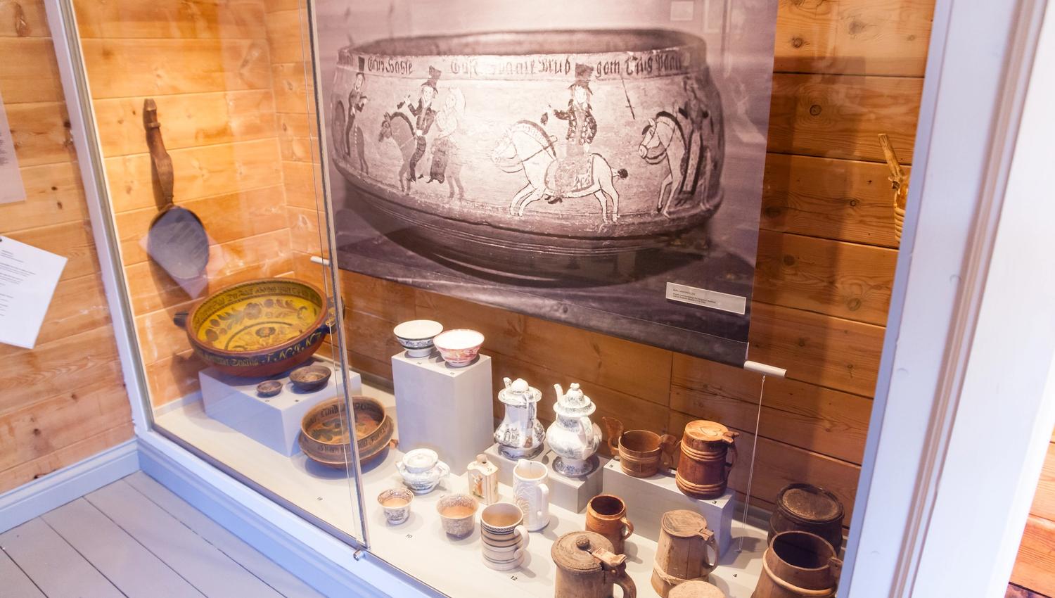 Display of various antique kitchen items