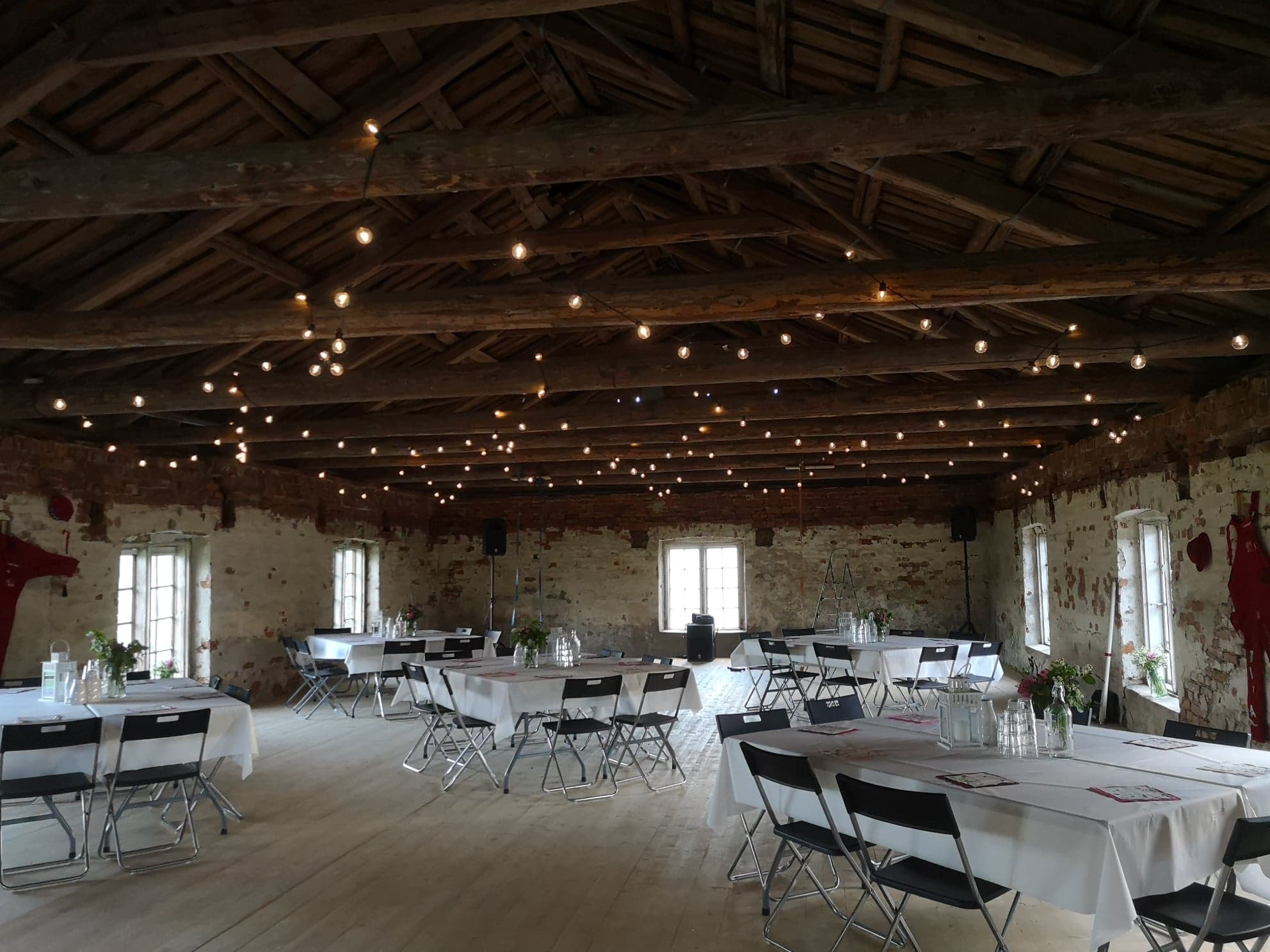 tables and chars ready for a party