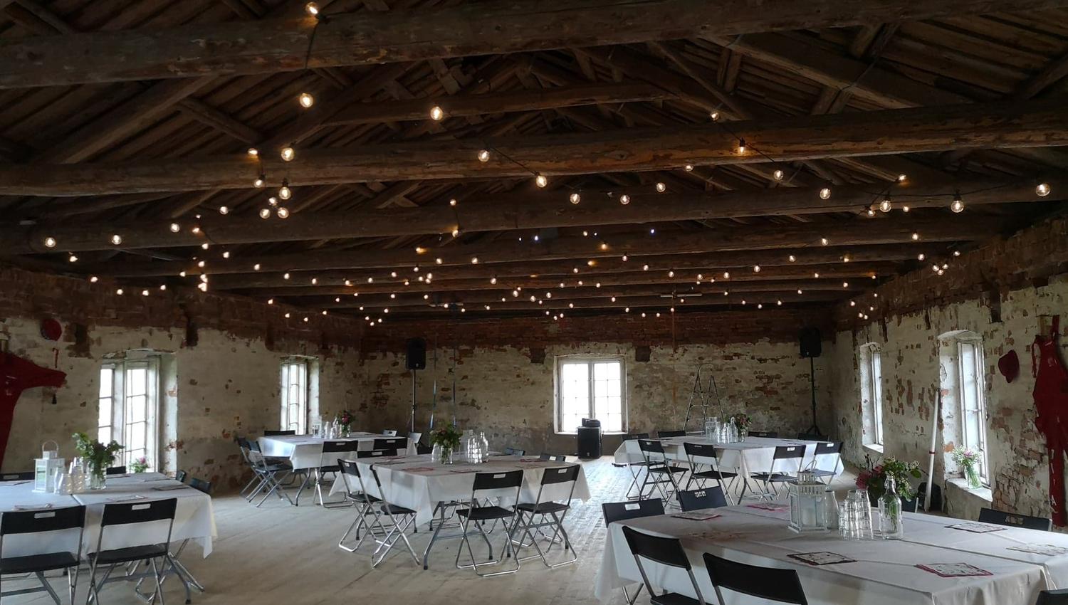 tables and chars ready for a party