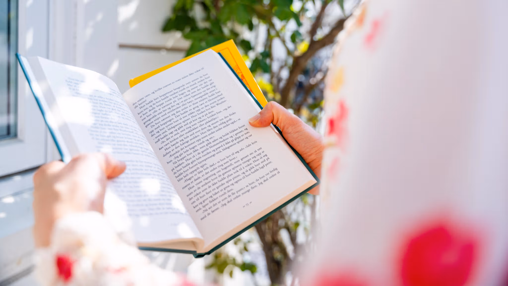 Reading a book in Tvedestrand