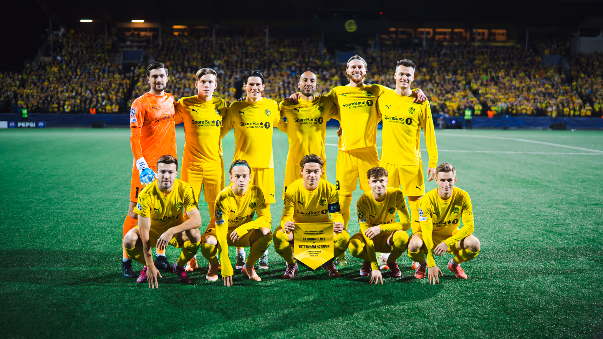Bodø/Glimt football team at Aspmyra in Bodø, Northern Norway