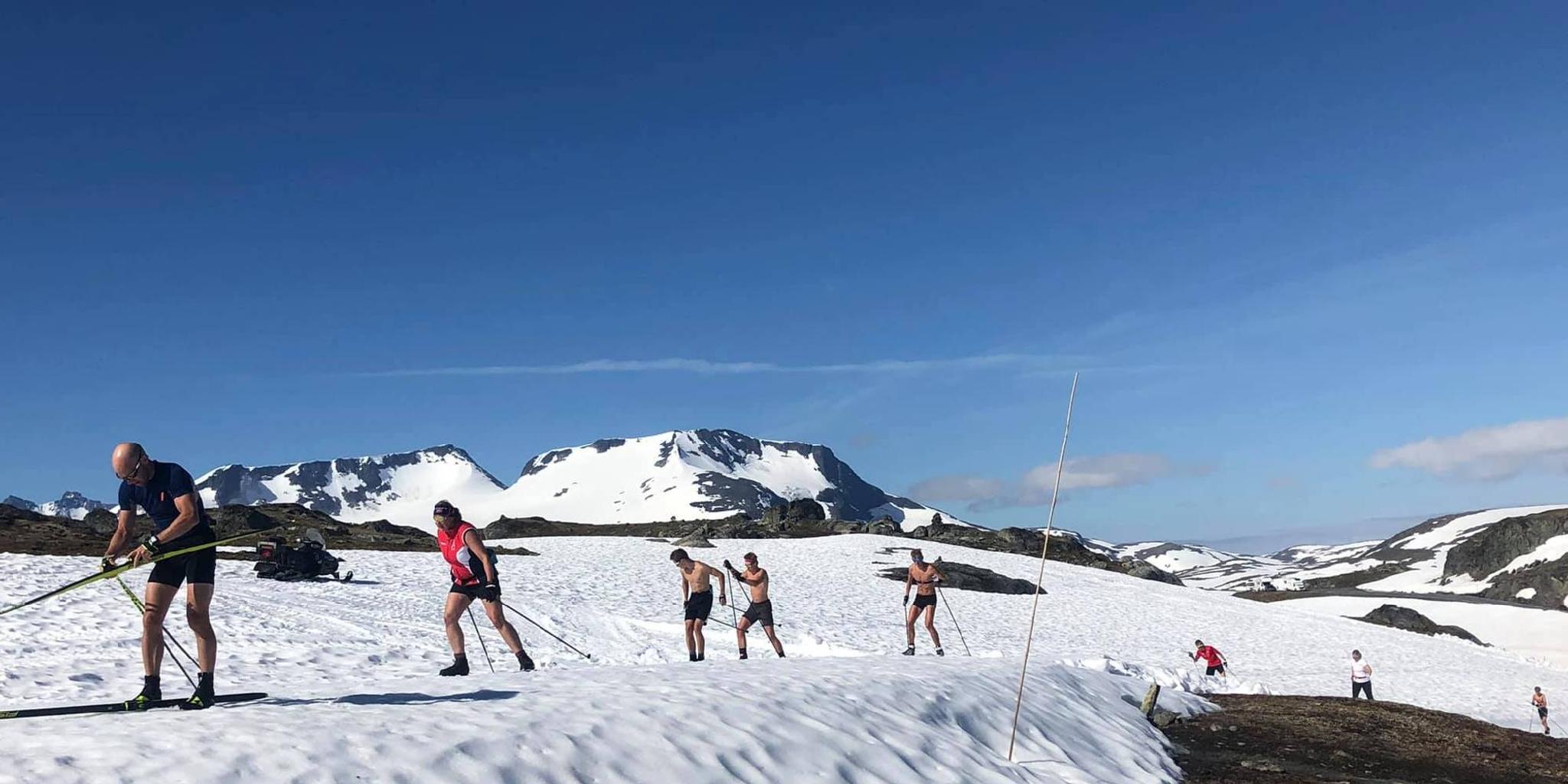 Folk står på ski på Sognefjellet