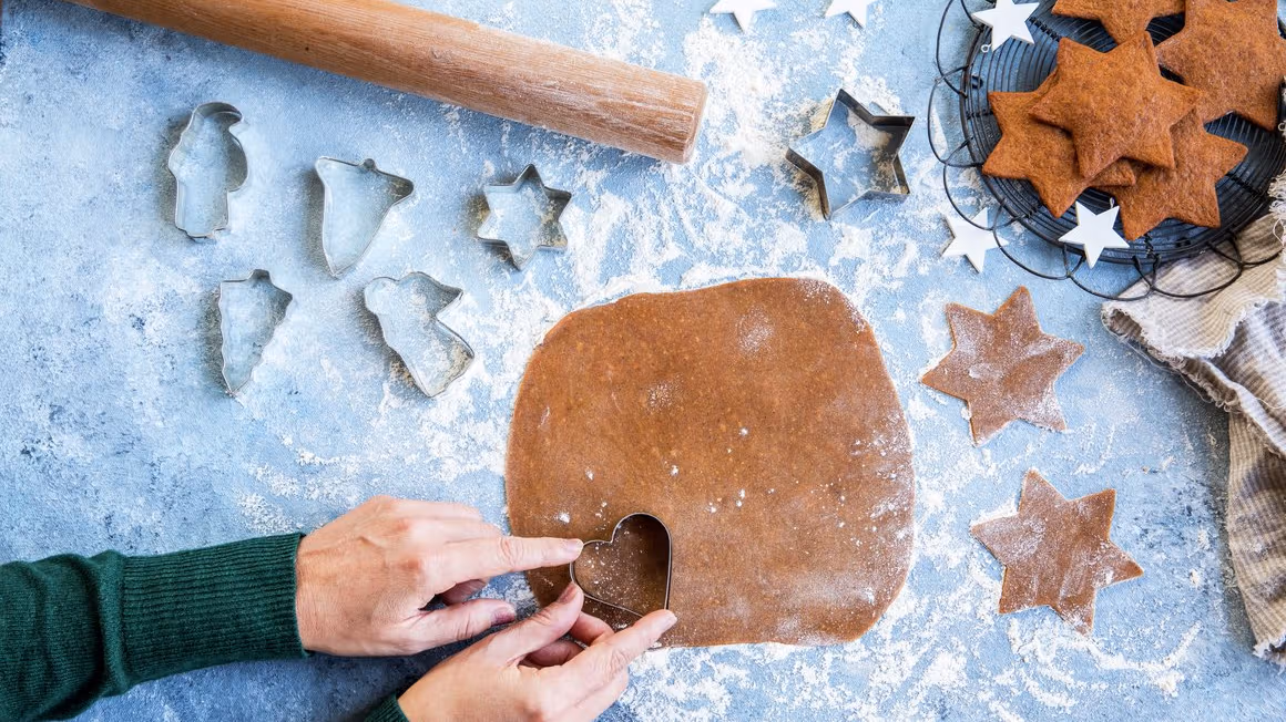 Baking gingerbread cookies