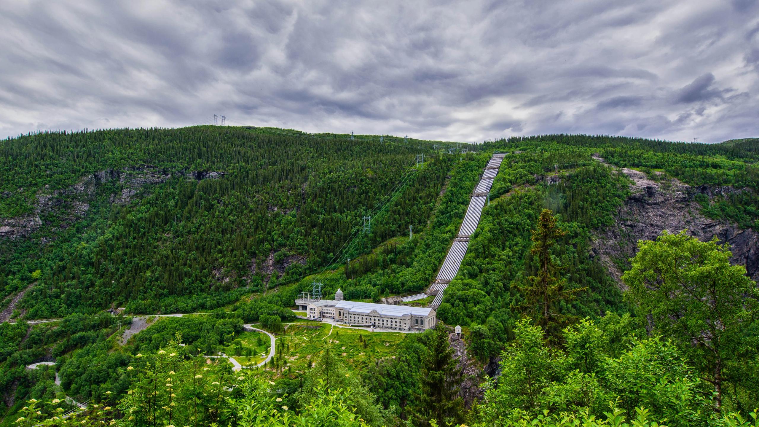 Das historische Vemork außerhalb von Rjukan in der Telemark, Ostnorwegen